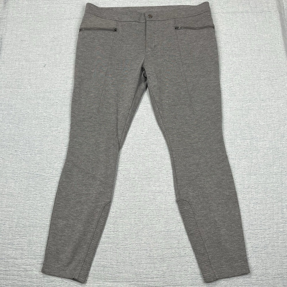 Athleta Sz 14P‎ Heather Gray Ponte Moto 2.0 Leggings Pants